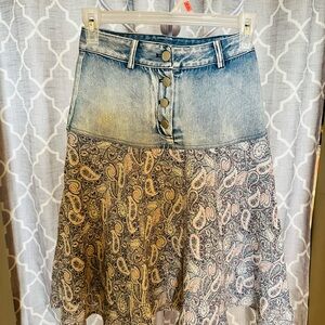 🌻Denim and Paisley Women's Skirt